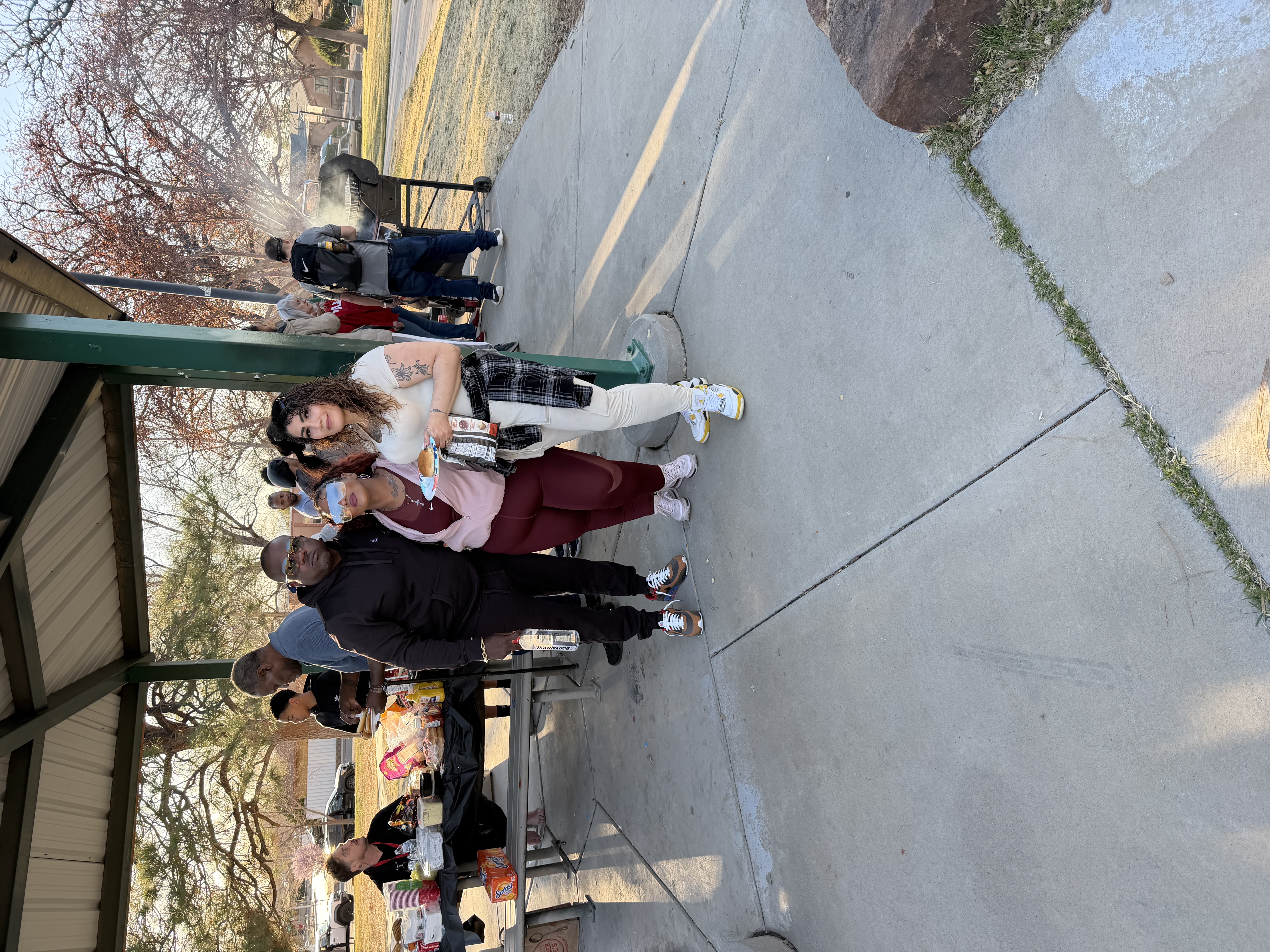 Community members at a park event